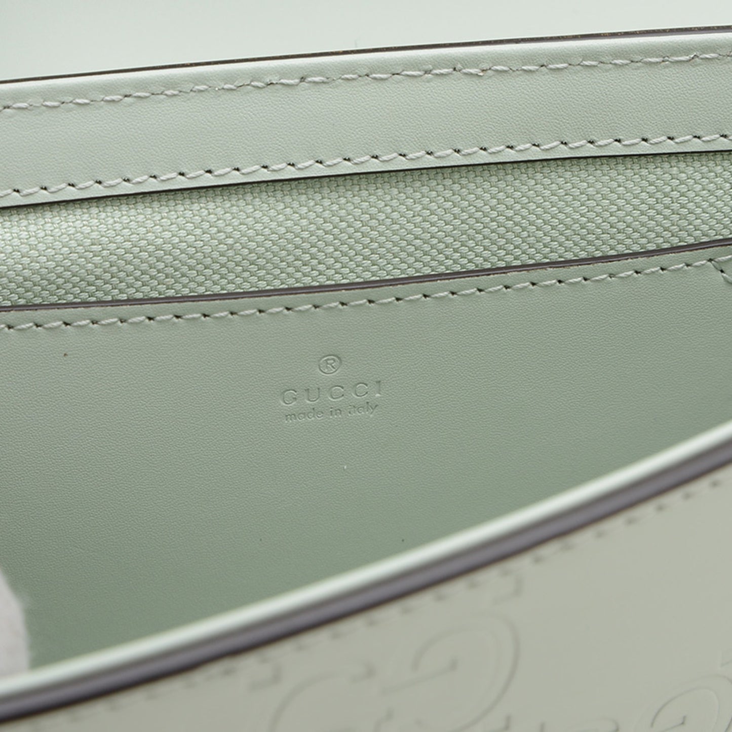 Gucci Gg Leather Super Mini Shoulder Bag Green 772794 Bp