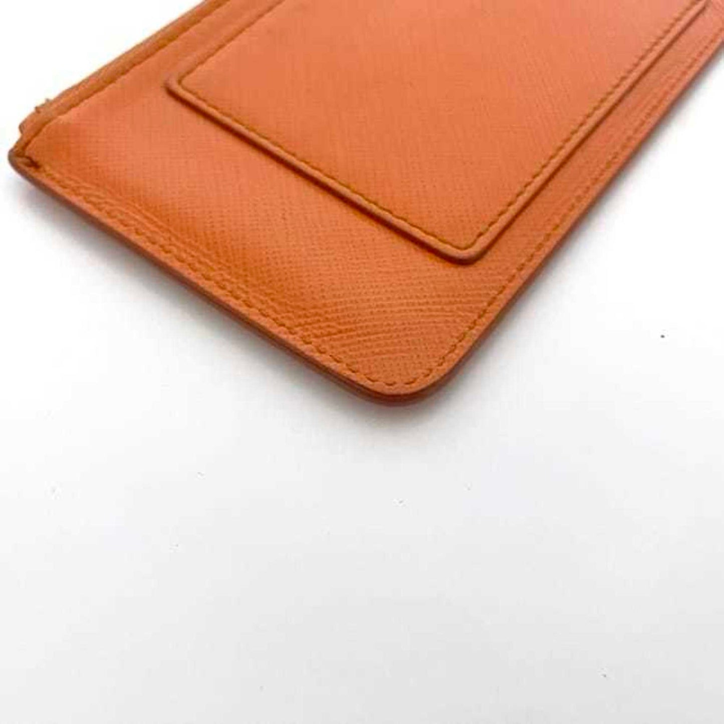 Salvatore Ferragamo Coin Case Ec-23091 Orange Gancini Leather Gj-22B956