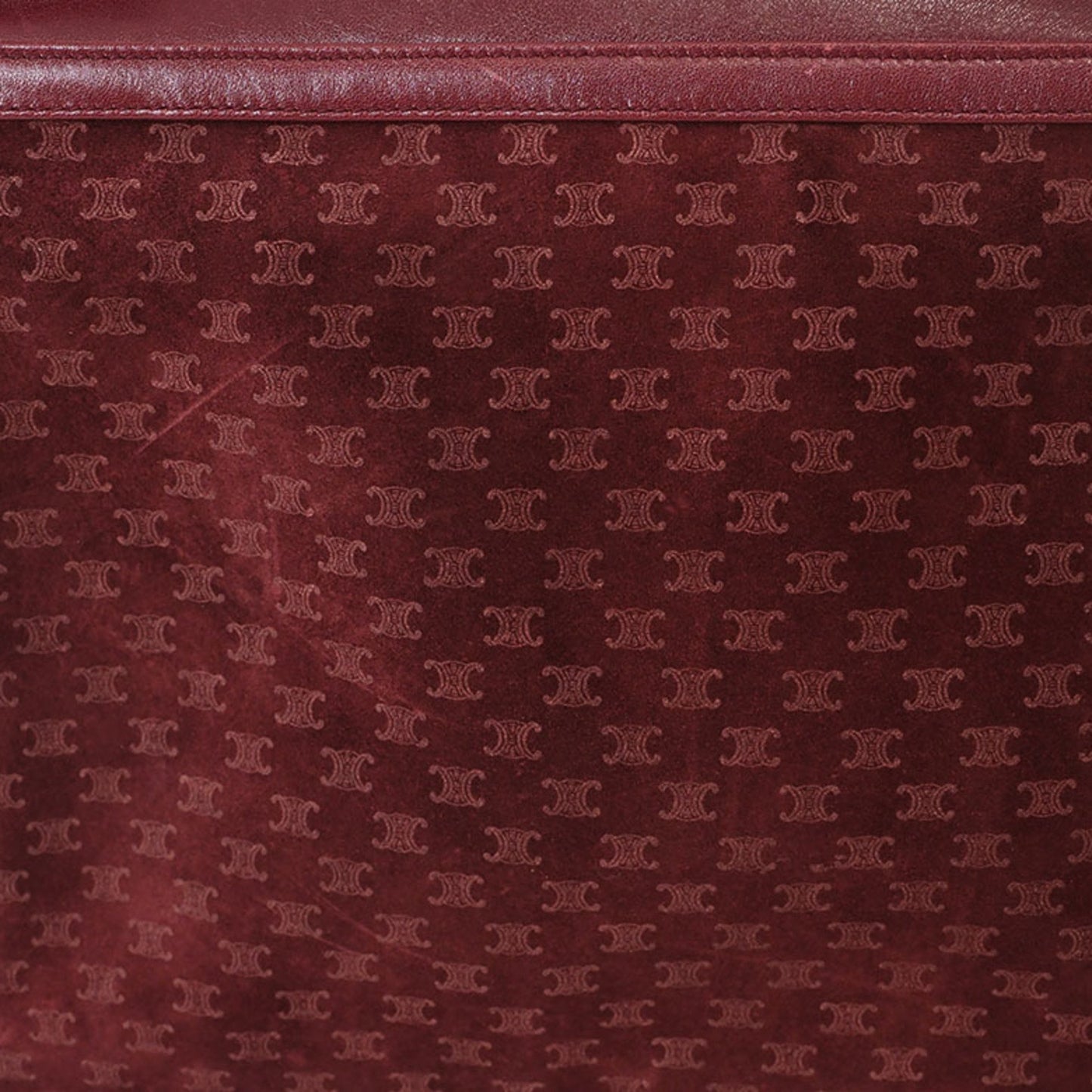 Celine Old Triomphe Suede Shoulder Bag Bordeaux