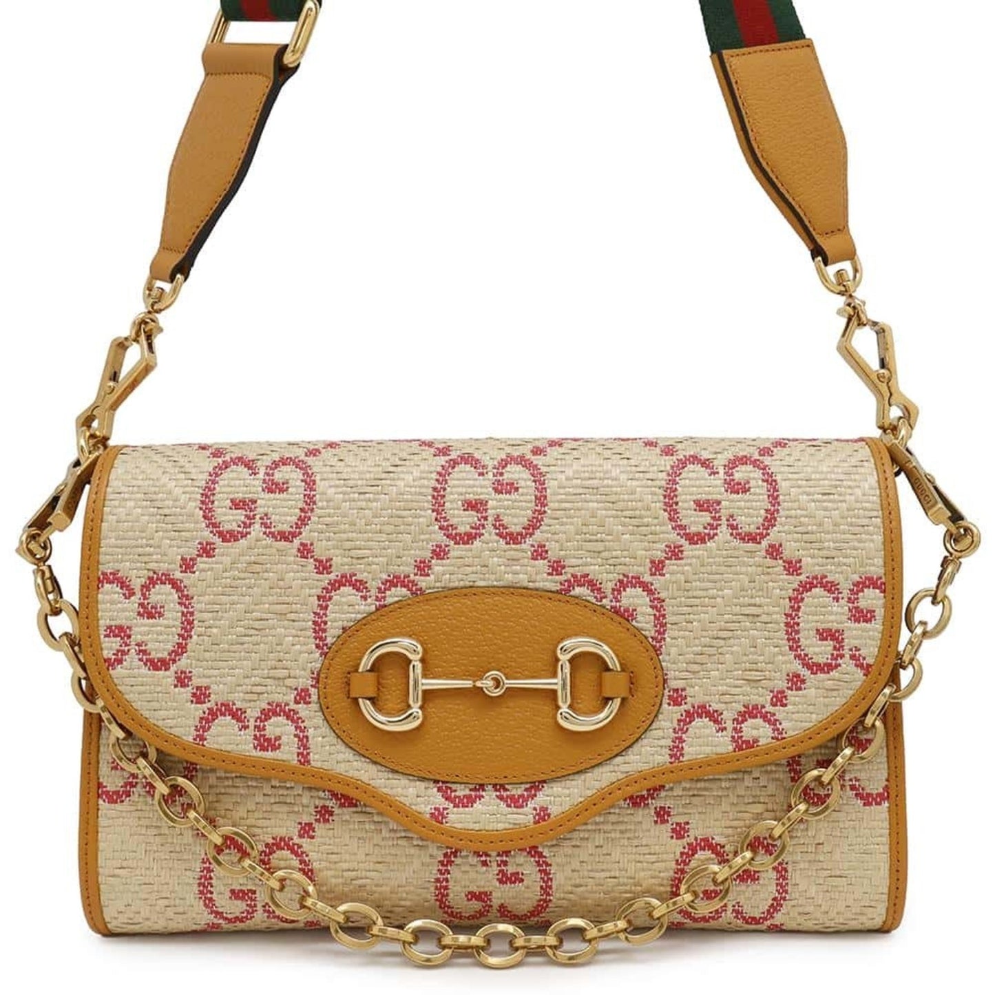 Gucci Shoulder Bag Horsebit Raffia Leather 677286 Gucci 2Way
