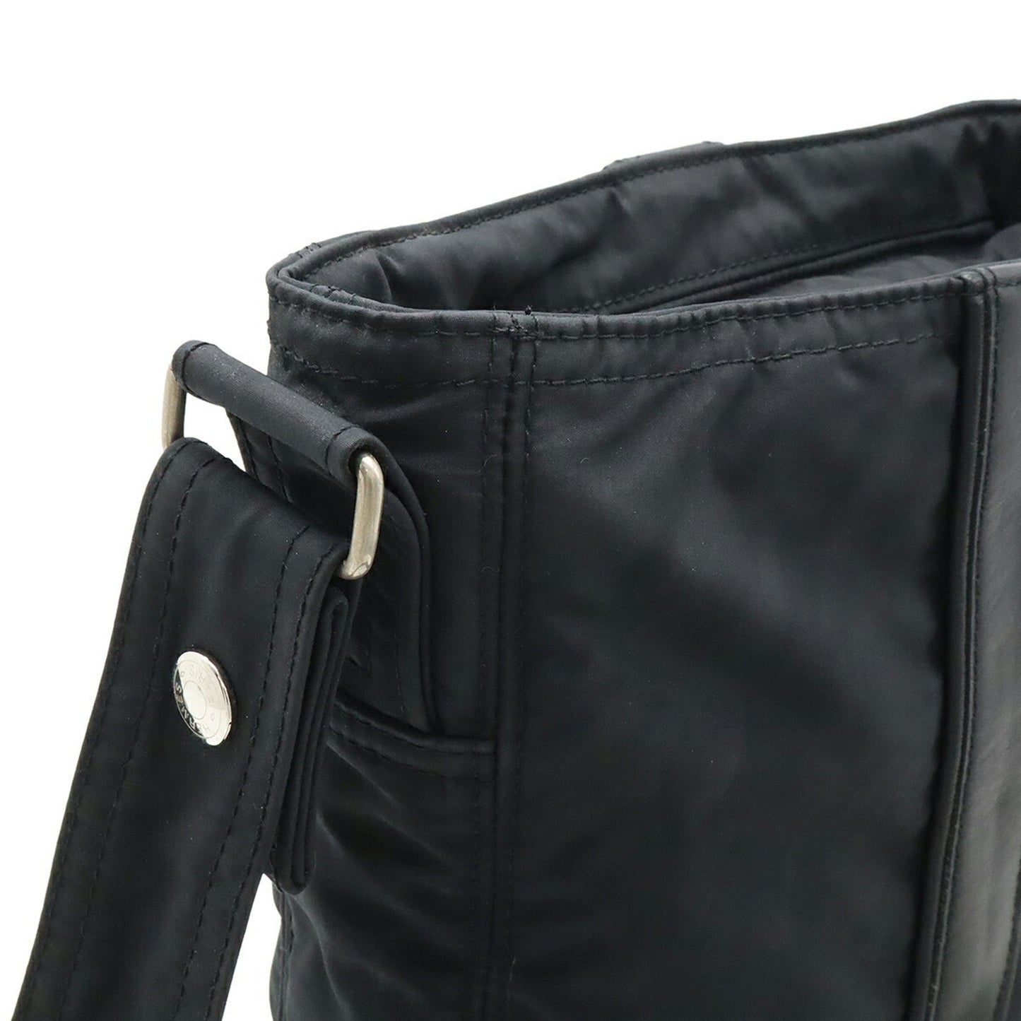 Hermes Acapulco Bandouliere Mm Shoulder Bag Pochette Nylon Leather Black