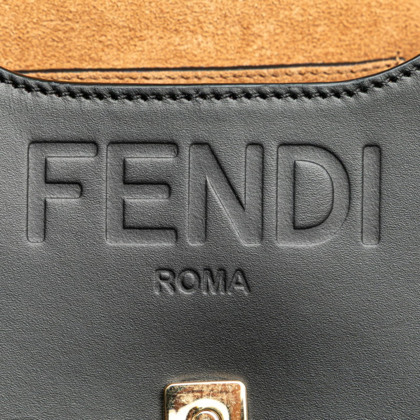 Fendi Moonlight Shoulder Bag 8Bt346 Black Brown Leather
