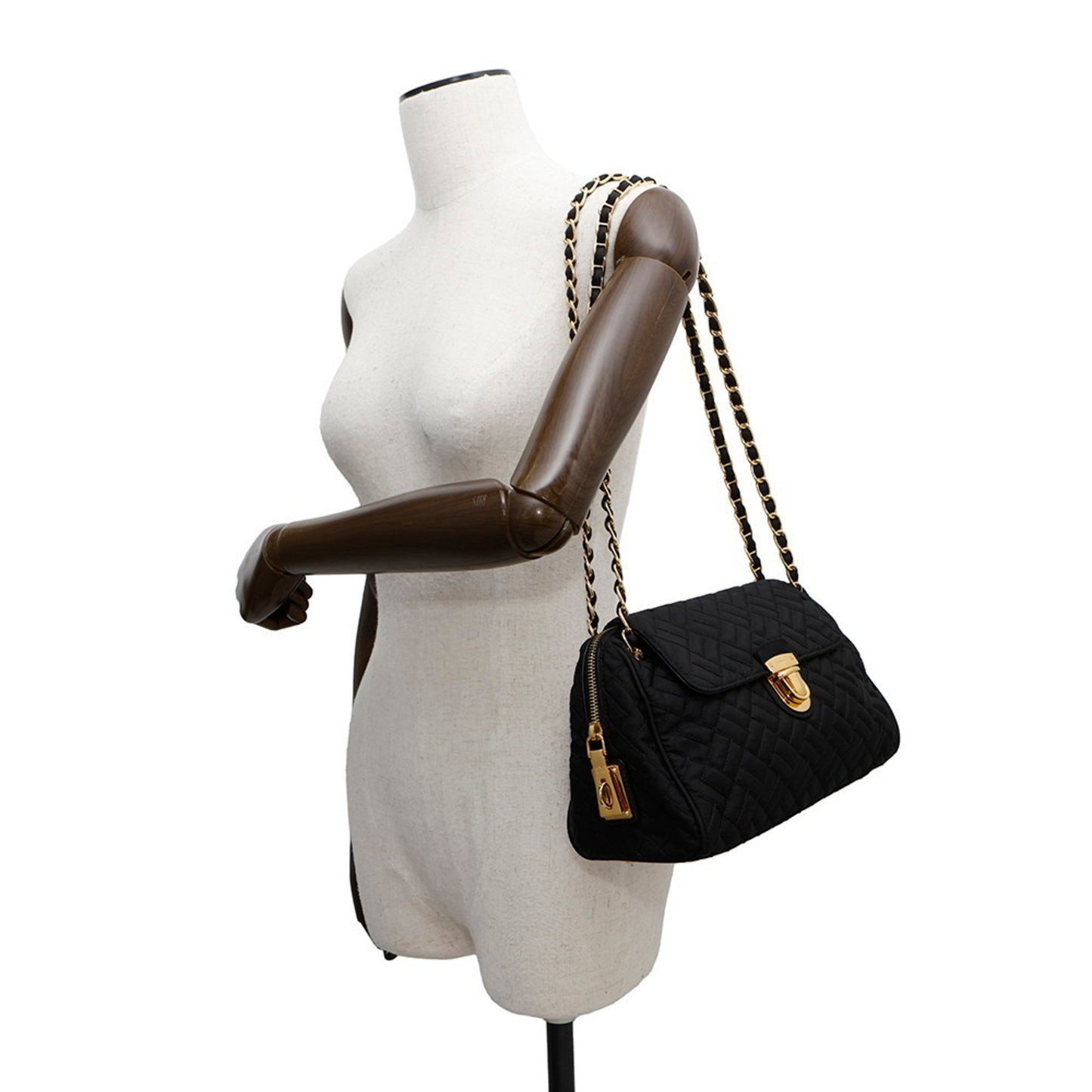 Prada Chain Shoulder Bag Quilted Nylon Br4965 Prada Black