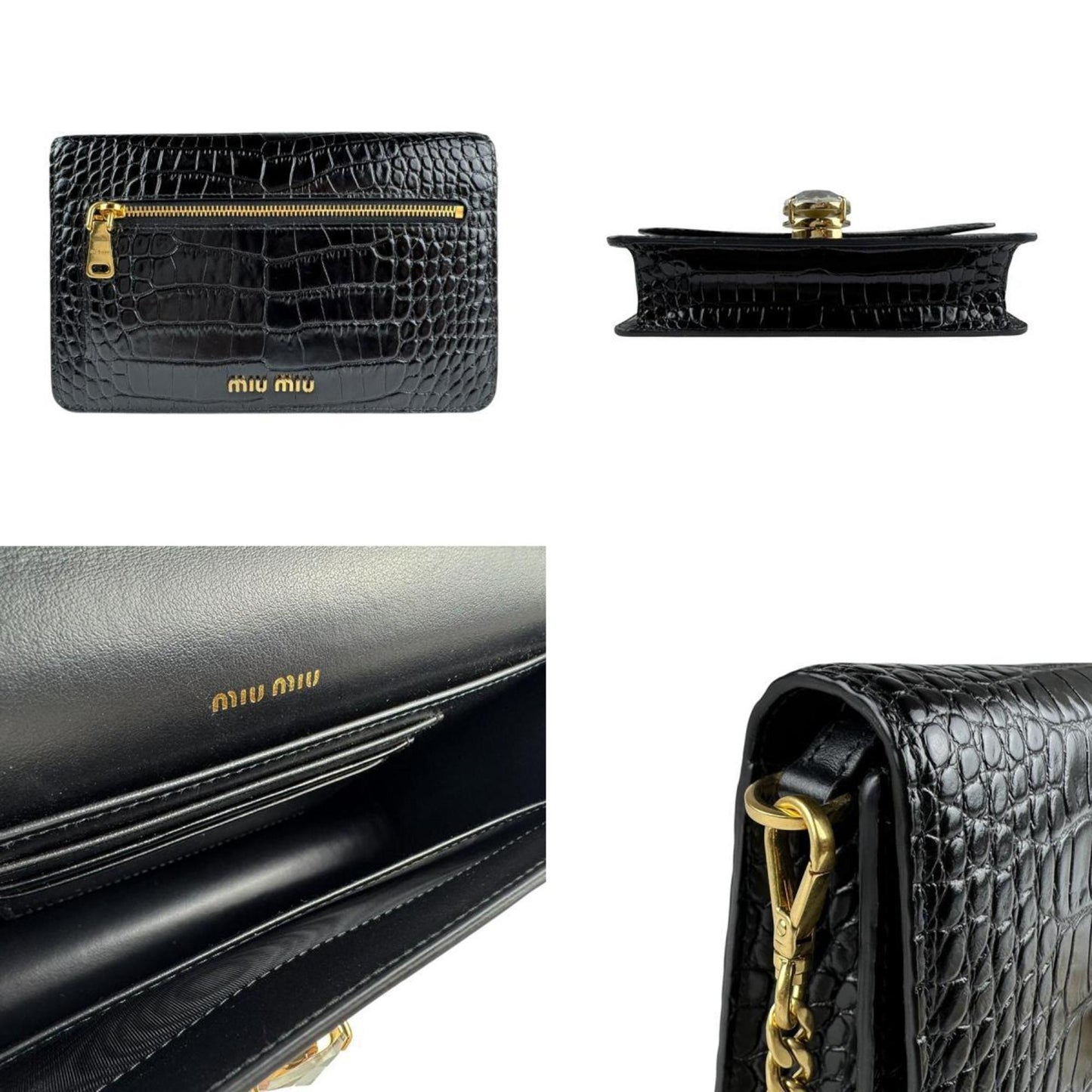 Miu Miu Miu Shoulder Bag In Embossed Leather