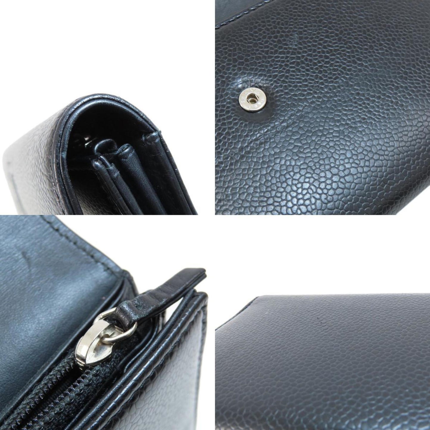 Chanel Coco Mark Long Wallet Caviar Skin