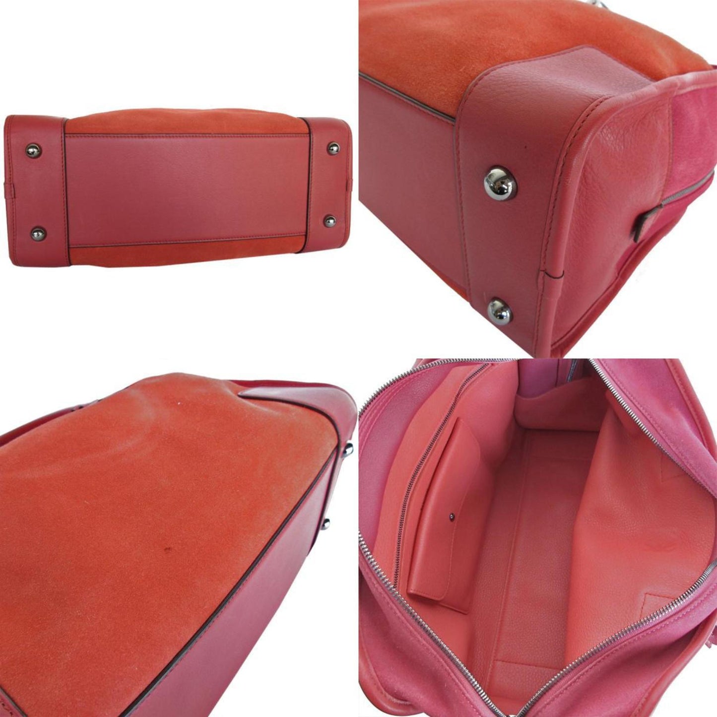 Loewe Handbag Amazona 36 Suede Leather Red