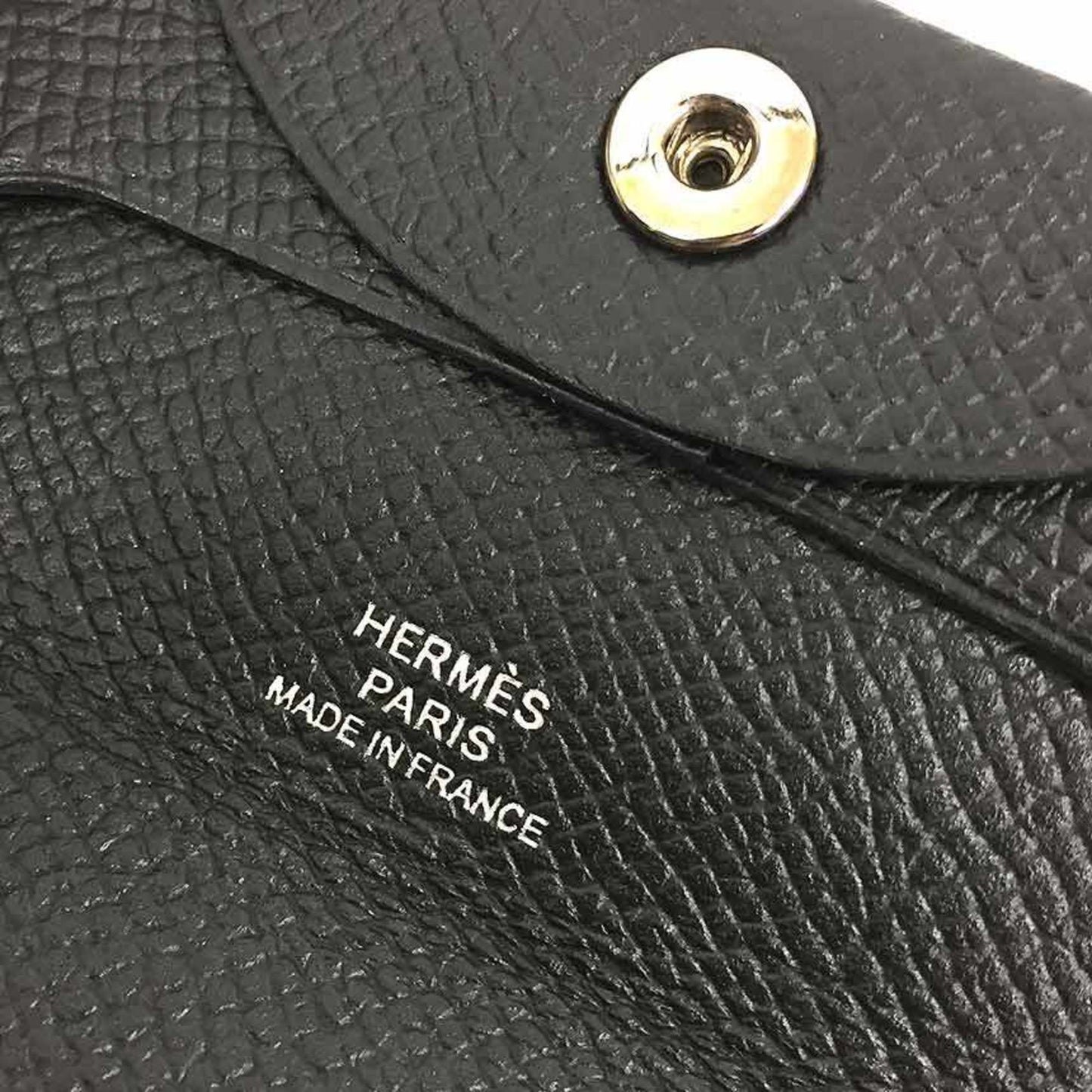 Hermes Bastia Coin Case Porte-Monnaie Bastia Purse Epsom Leather Noir Black C Mark Wallet Aq9897