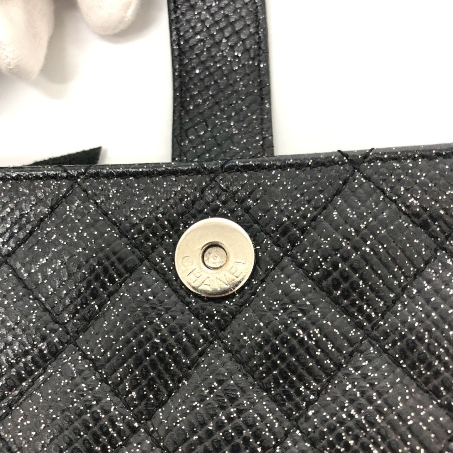 Chanel Cc Mark Coin Purse/Coin Compartment Pouch Black Silverhardware
