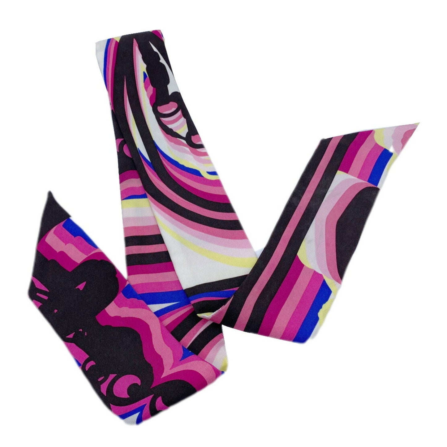 Hermes Twilly Scarf Brides Gala Silk Pink Brown Blue Collar Bag Accessory