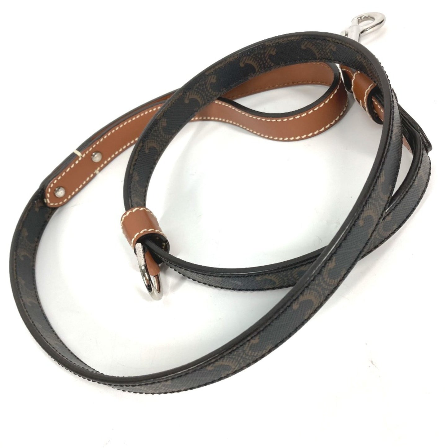 Celine 4M1582Eav.04Li Triomphe Dog Pet Dog Lead Tan Brown