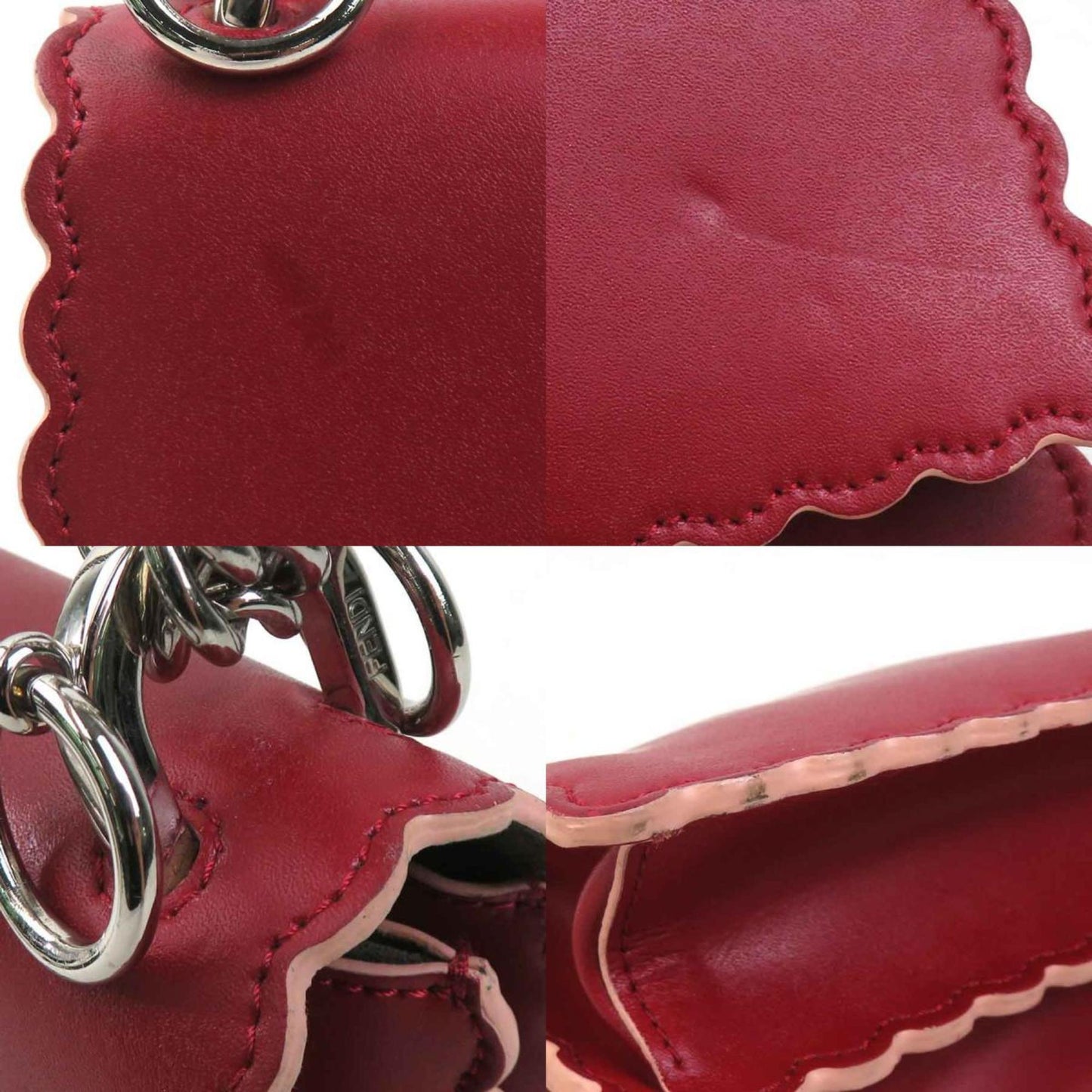 Fendi Canai Mini Shoulder Bag In Red Leather