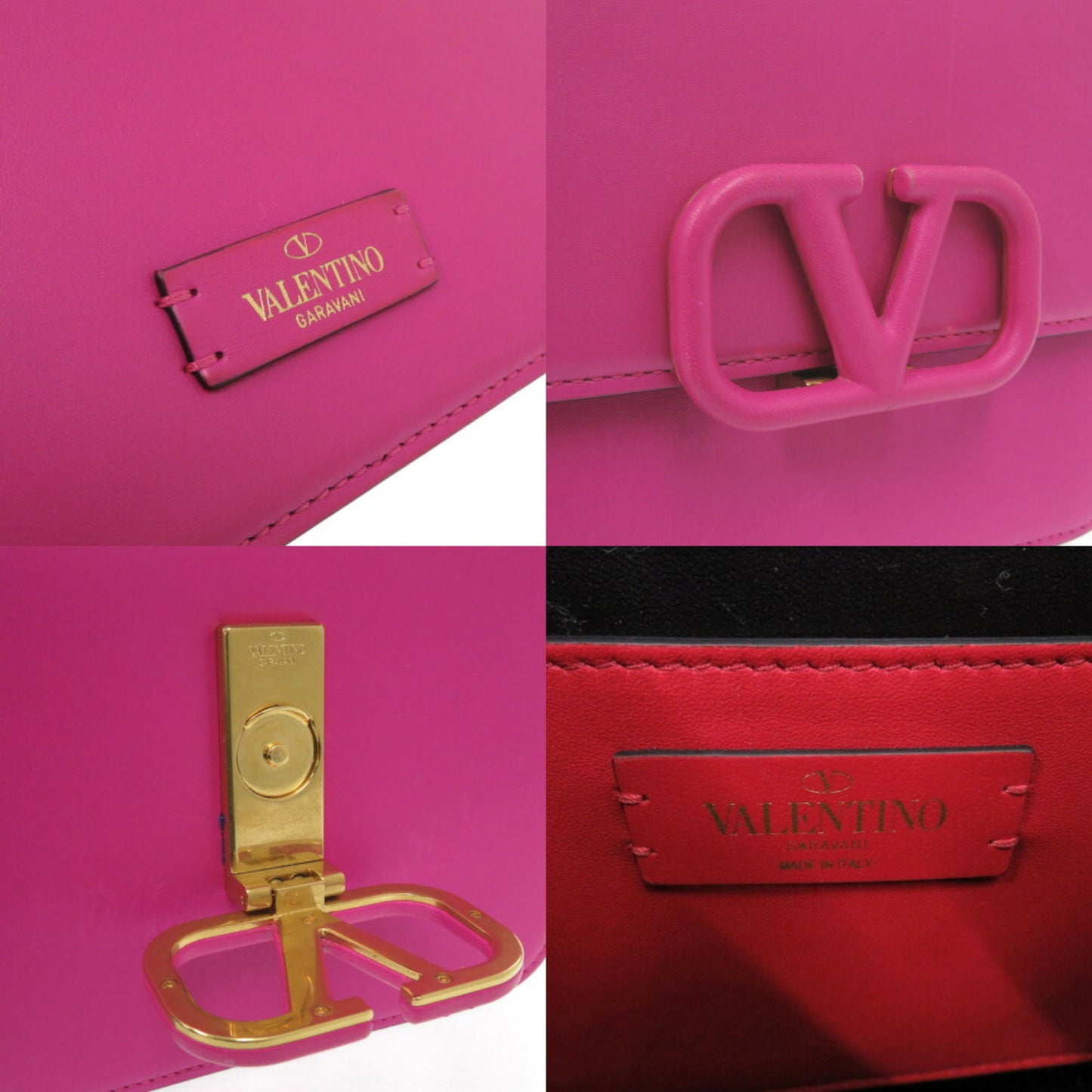 Valentino Garavani V-Sling Leather Pink Shoulder Bag 0485Valentino