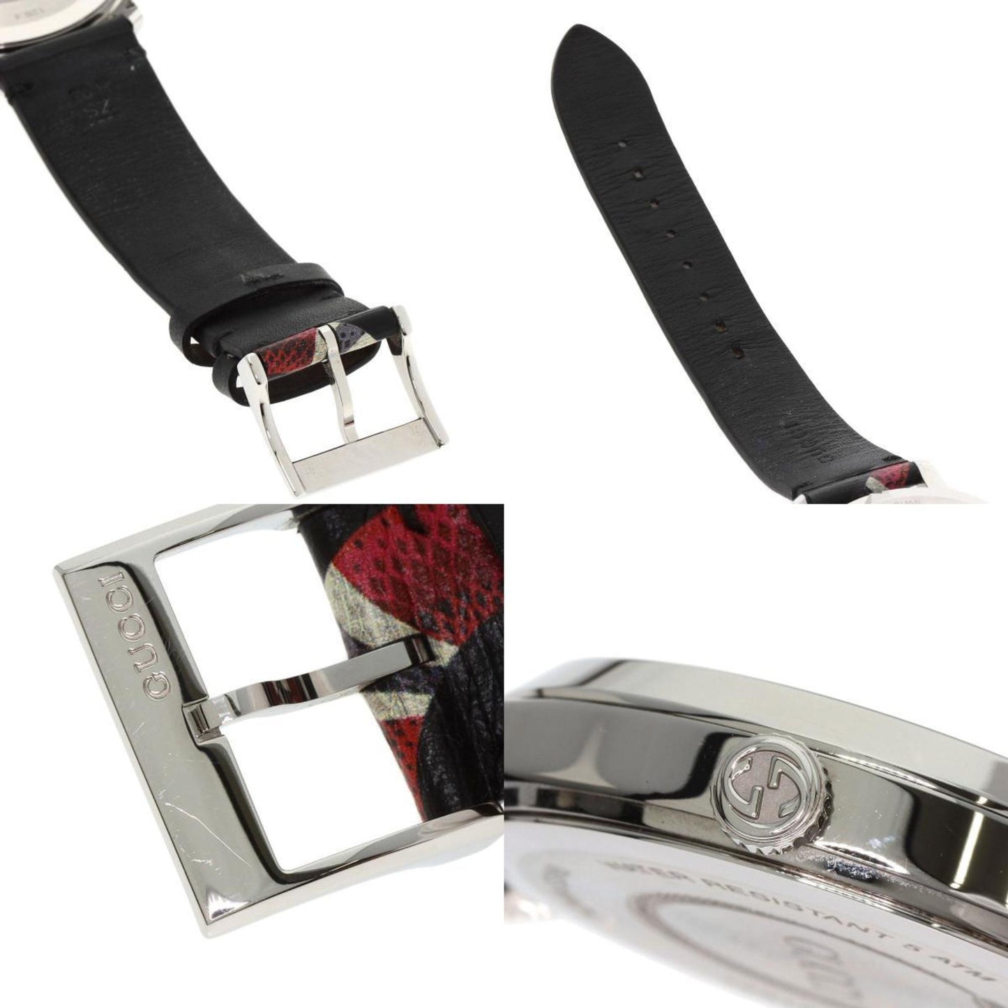 Gucci Ya1264007A G-Timeless Le March Des Merveilles Kingsnake Watch In Stainless Steel And Leather