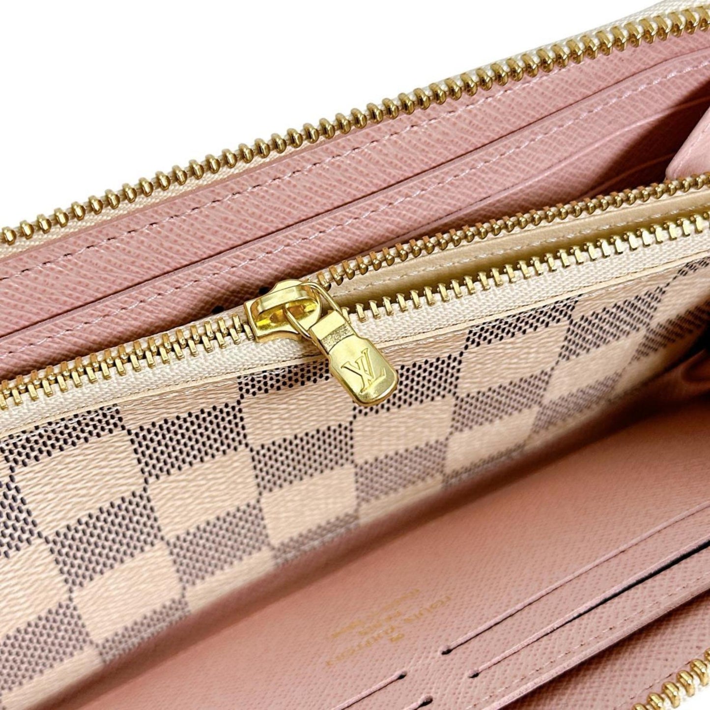 Louis Vuitton Louis Vuitton Long Wallet Portefeuille Clemence Damier Azur Round Zipper Canvas