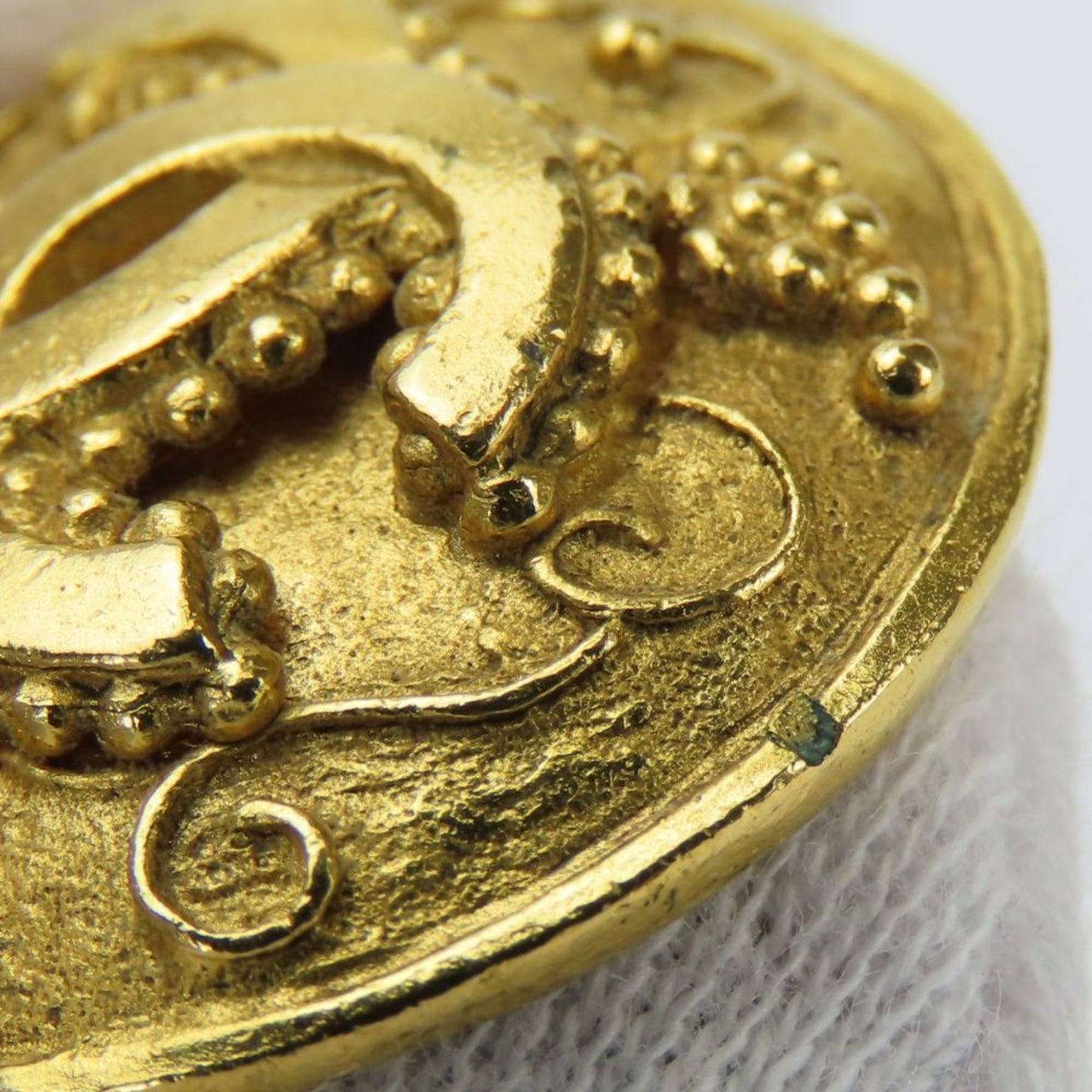 Chanel Earrings Coco Mark Metal Gold Plated 96A