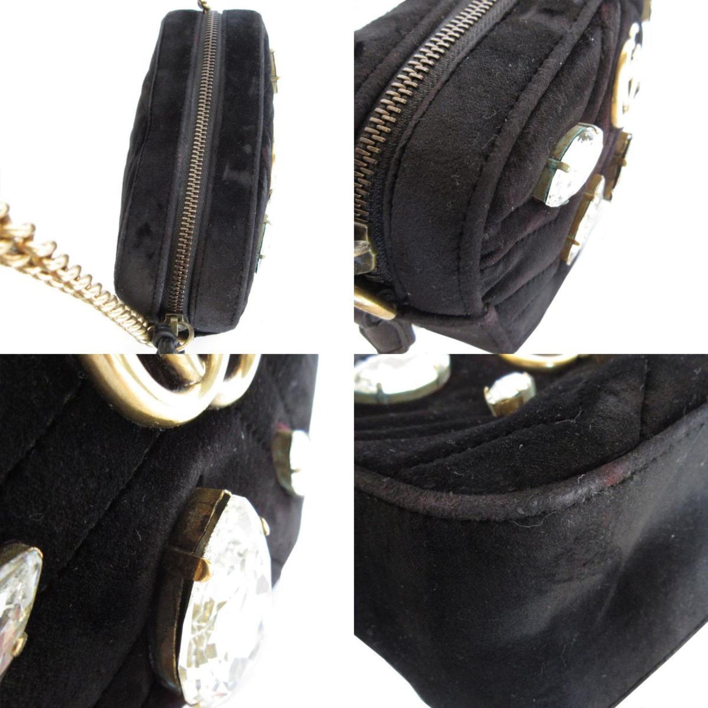 Gucci Shoulder Bag Gg Marmont Velvet Black