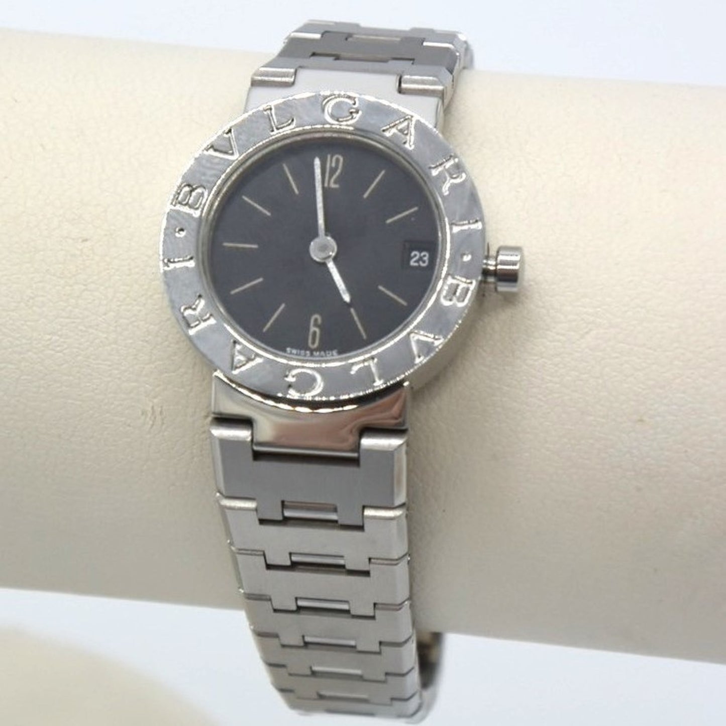 Bvlgari Bvlgari Analogue Watch Date Black Dial Bb23Ss