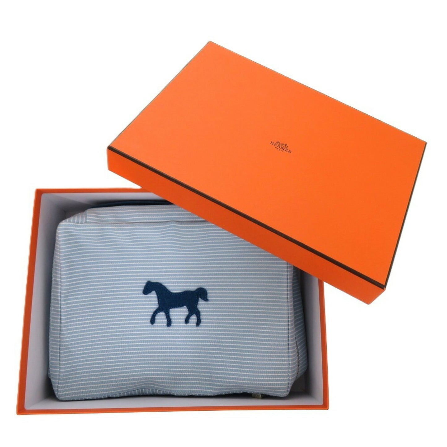 Hermes Like New Herms Cabriole To-Go Mm Cotton Pouch In White