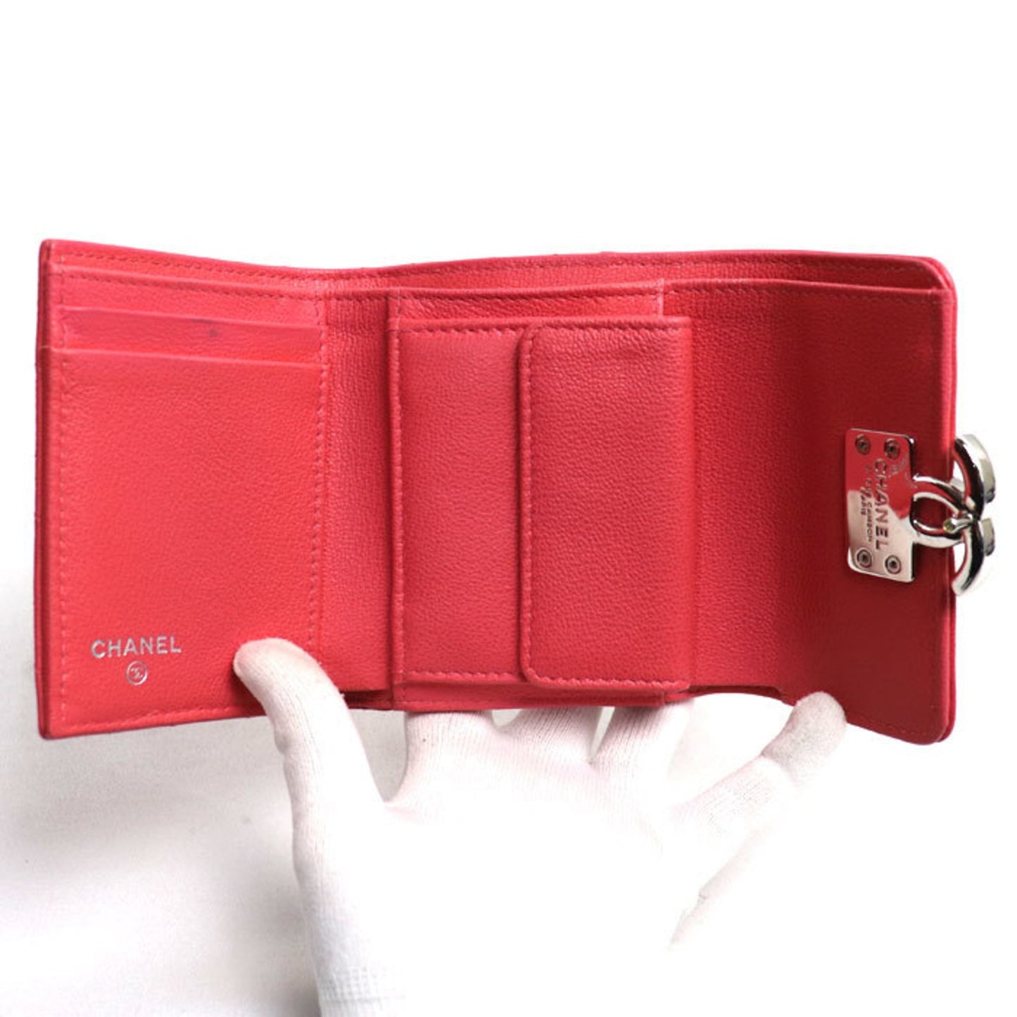 Chanel Matelasse Small Flap Wallet Trifold Pink