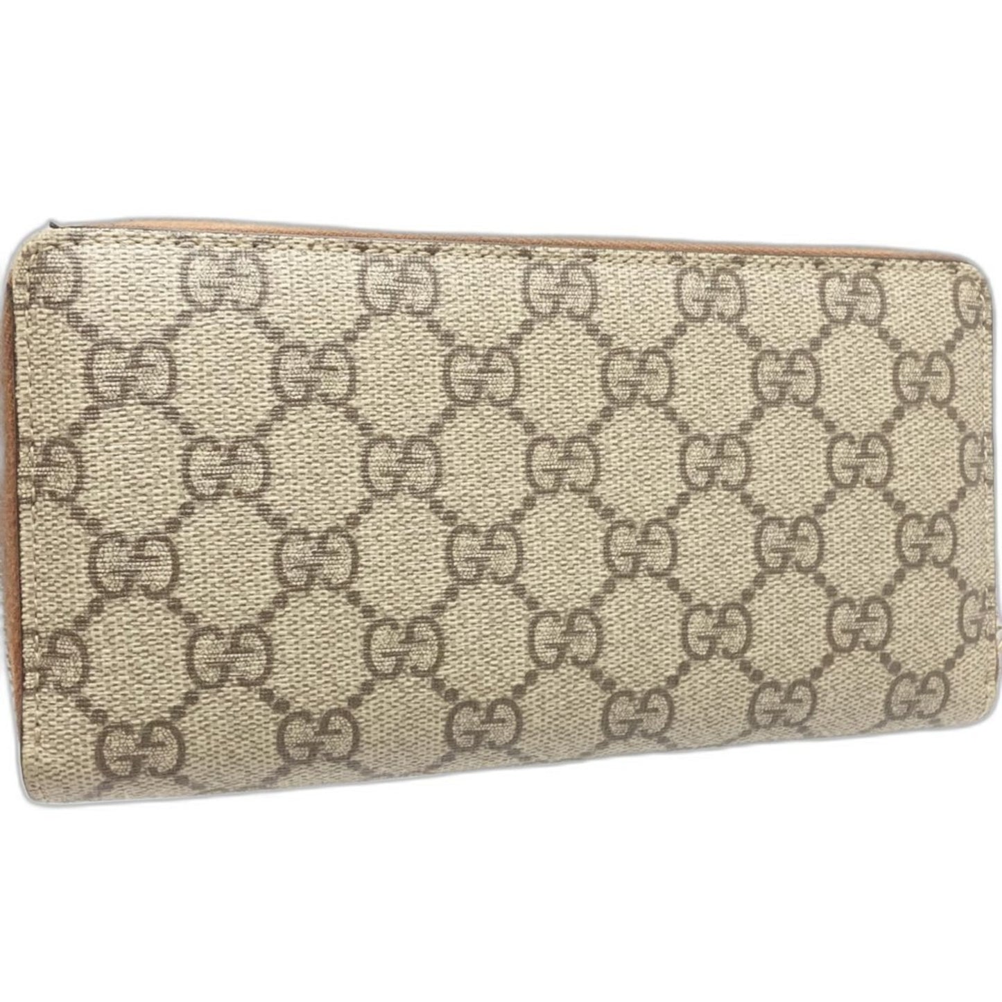 Gucci Gucci Long Wallet 410102 Round Gg Supreme Canvas Beige 181304