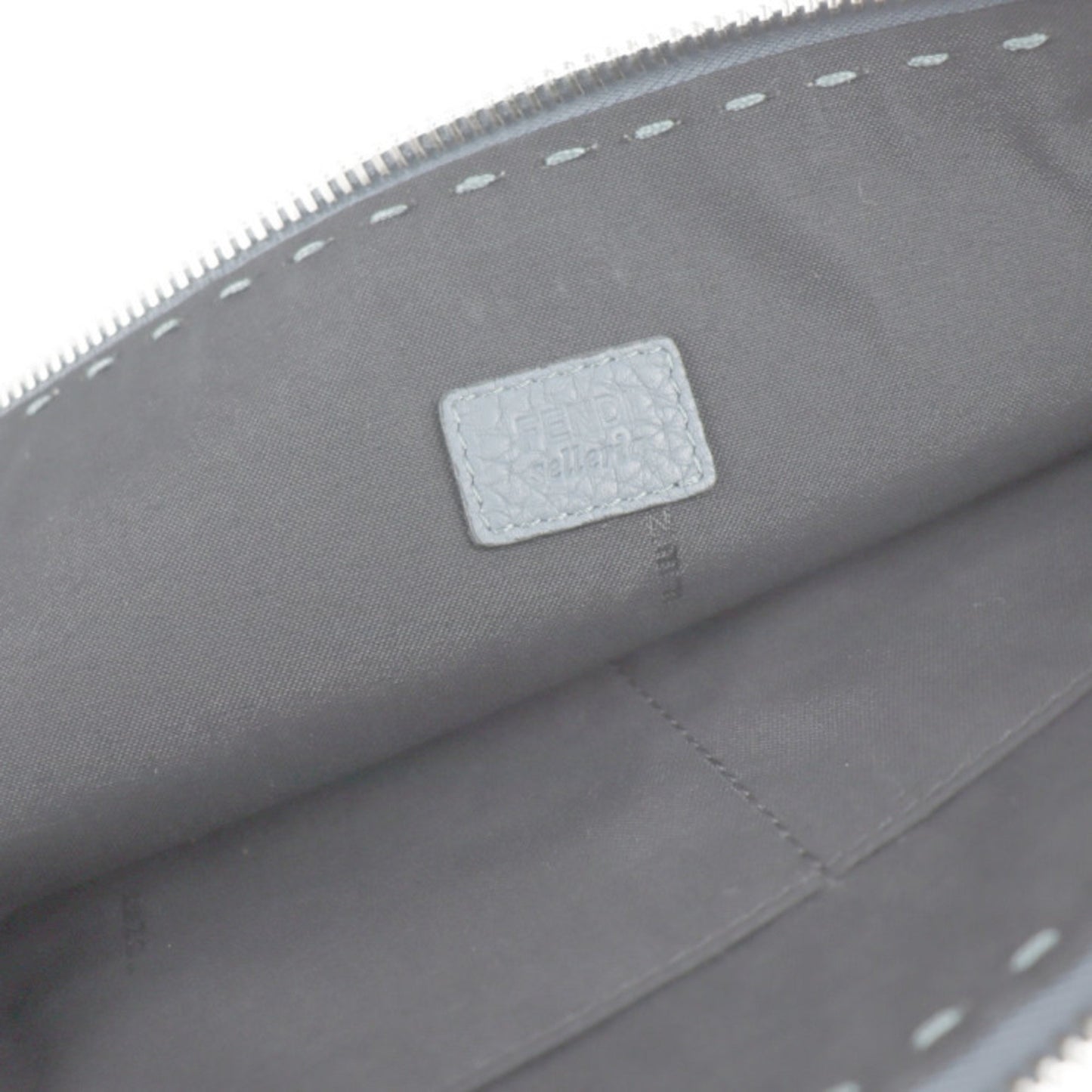 Fendi Fendi Selleria Clutch Bag 7M0225 Leather Blue Gray Second Handbag