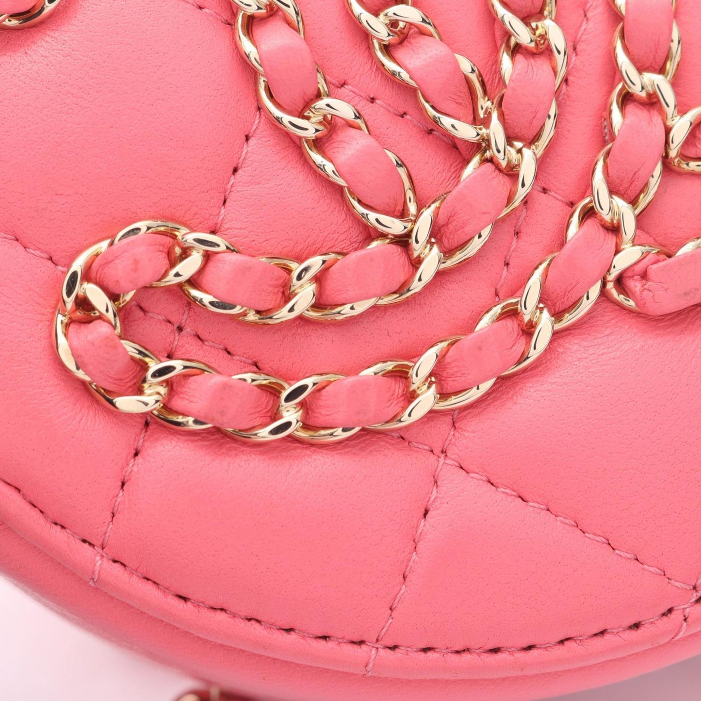 Chanel Matelasse Round Mini Shoulder Bag In Lambskin Leather