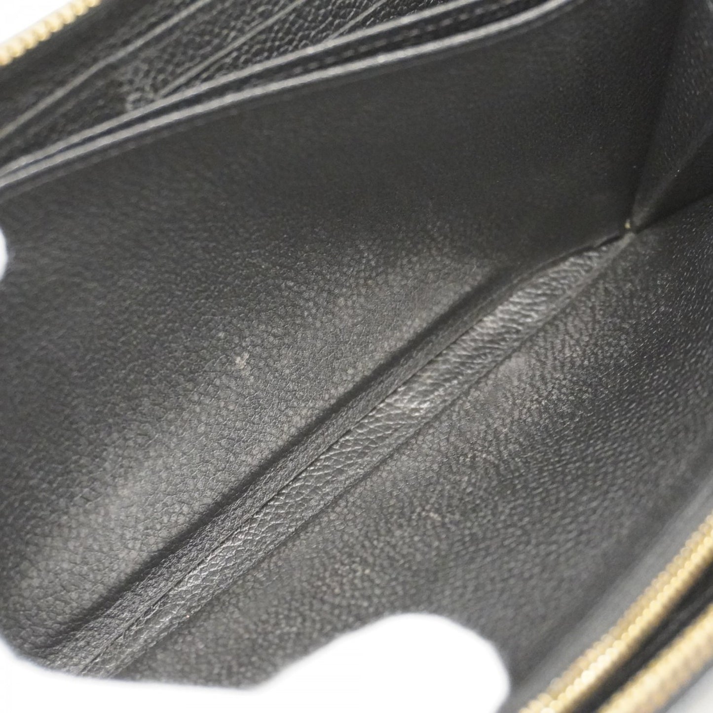 Louis Vuitton Monogram Empreinte Stitch Zippy Wallet M64805 Beige Noir