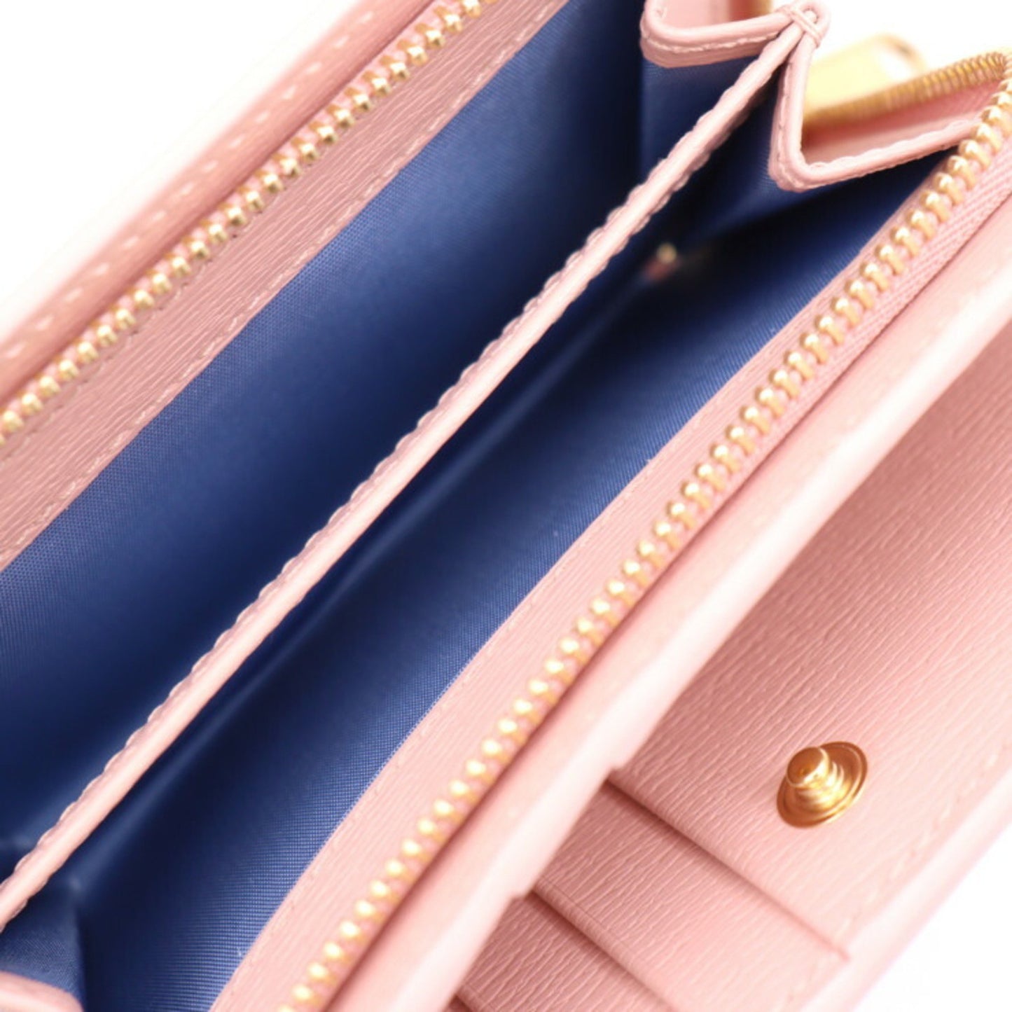 Gucci Script Zip Around Wallet Bi-Fold 772640 Leather Pink L-Shape 2411043010057R1
