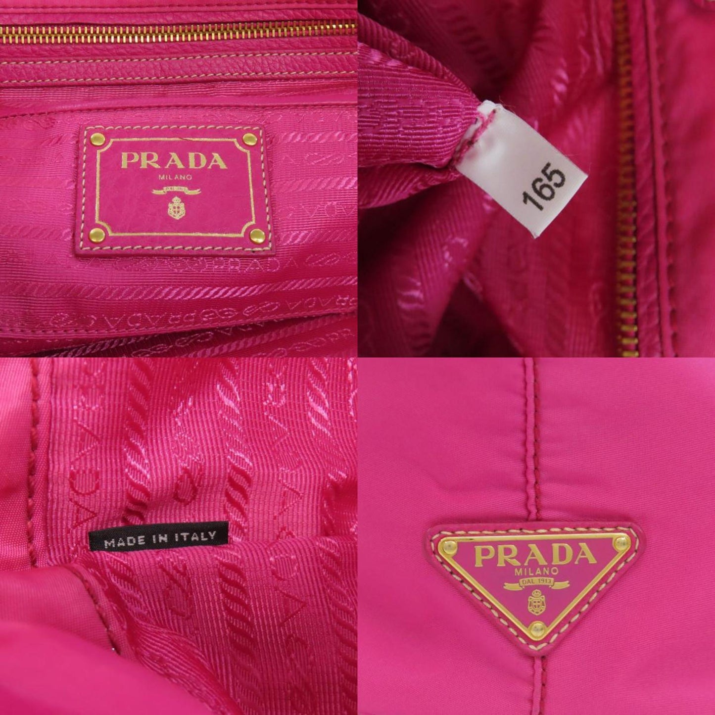 Prada Metal Tote Bag Nylon Material