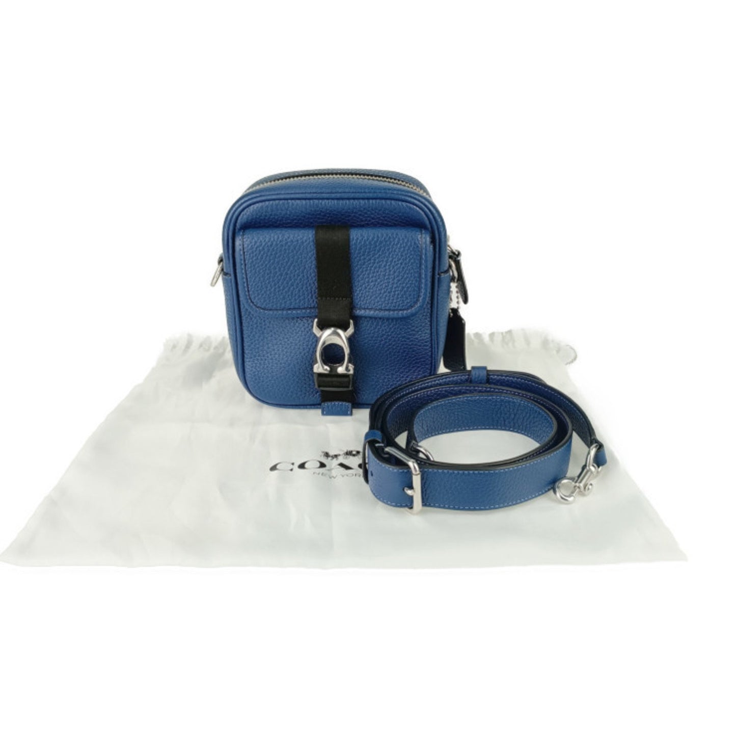 Coach Shoulder Bag Beck Crossbody Cj736 Blue Black Leather