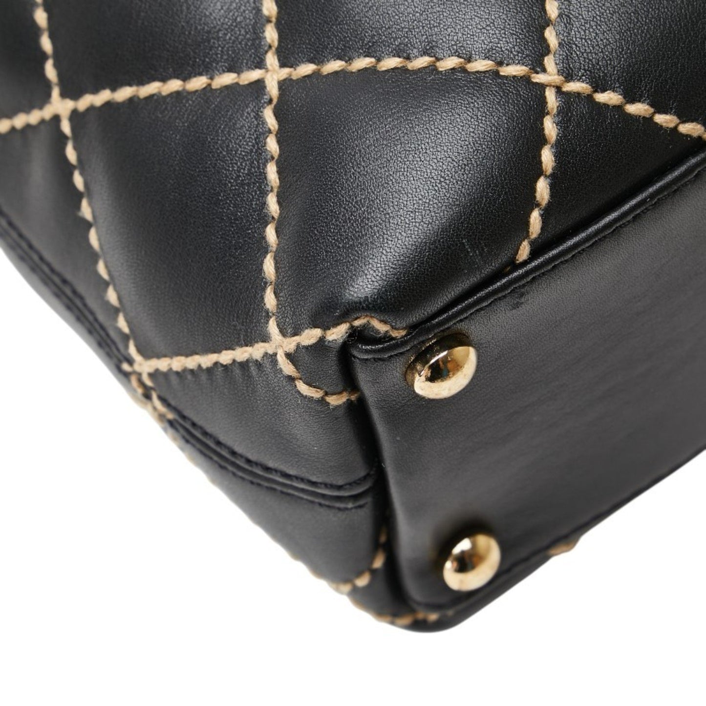 Chanel Wild Stitch Coco Mark Tote Bag In Black Lambskin