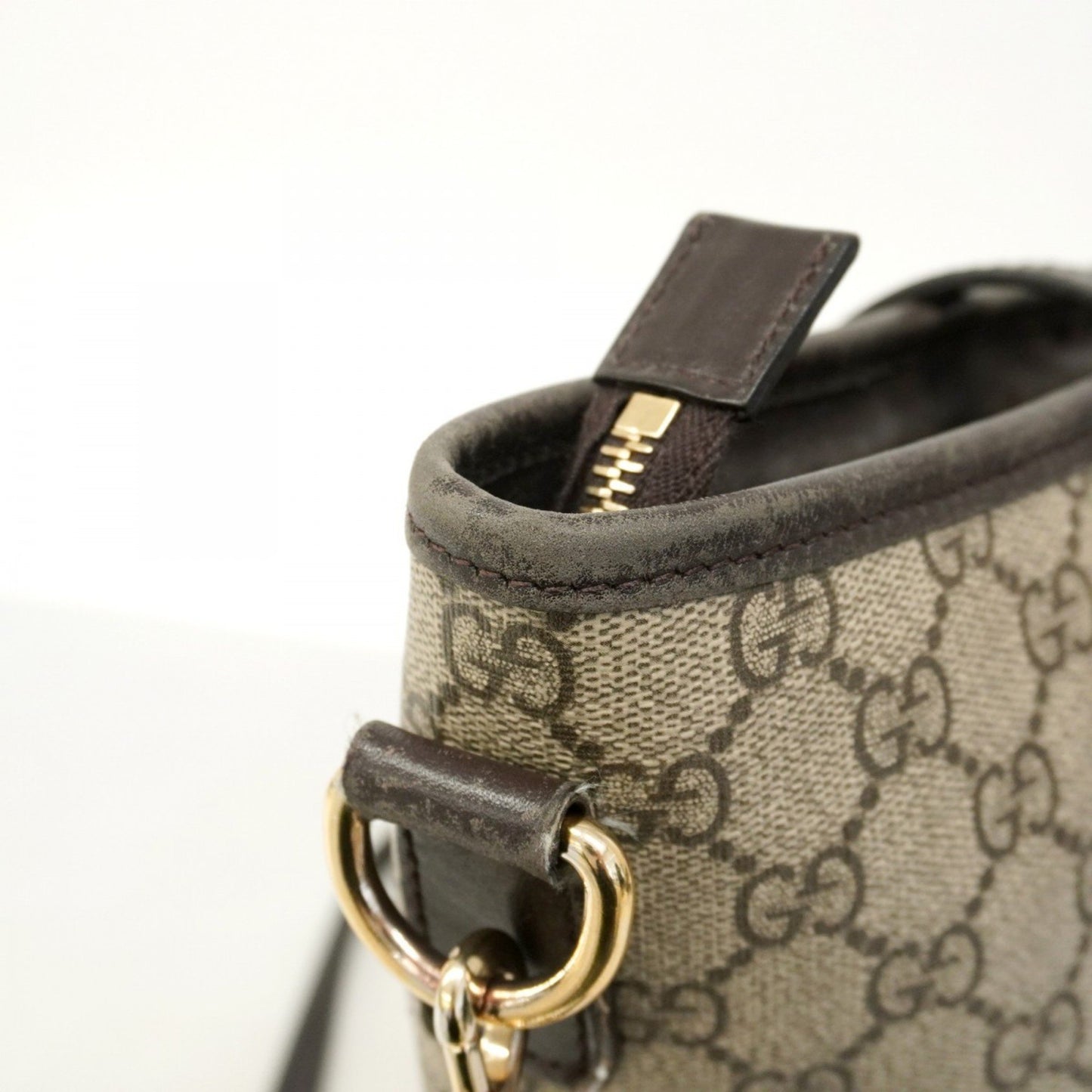 Gucci Gg Supreme Tote Bag 388929 Brown Champagne 2-Way