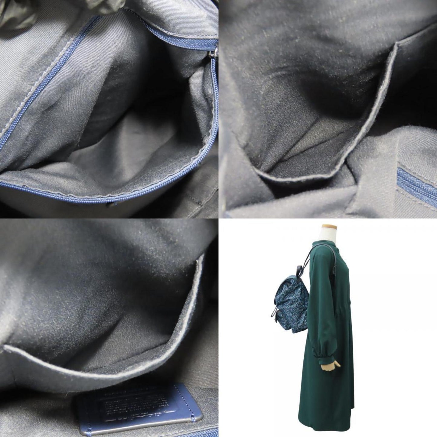 Coach Backpack/Daypack F59434 Nylon Leather Blue Navy Backpack