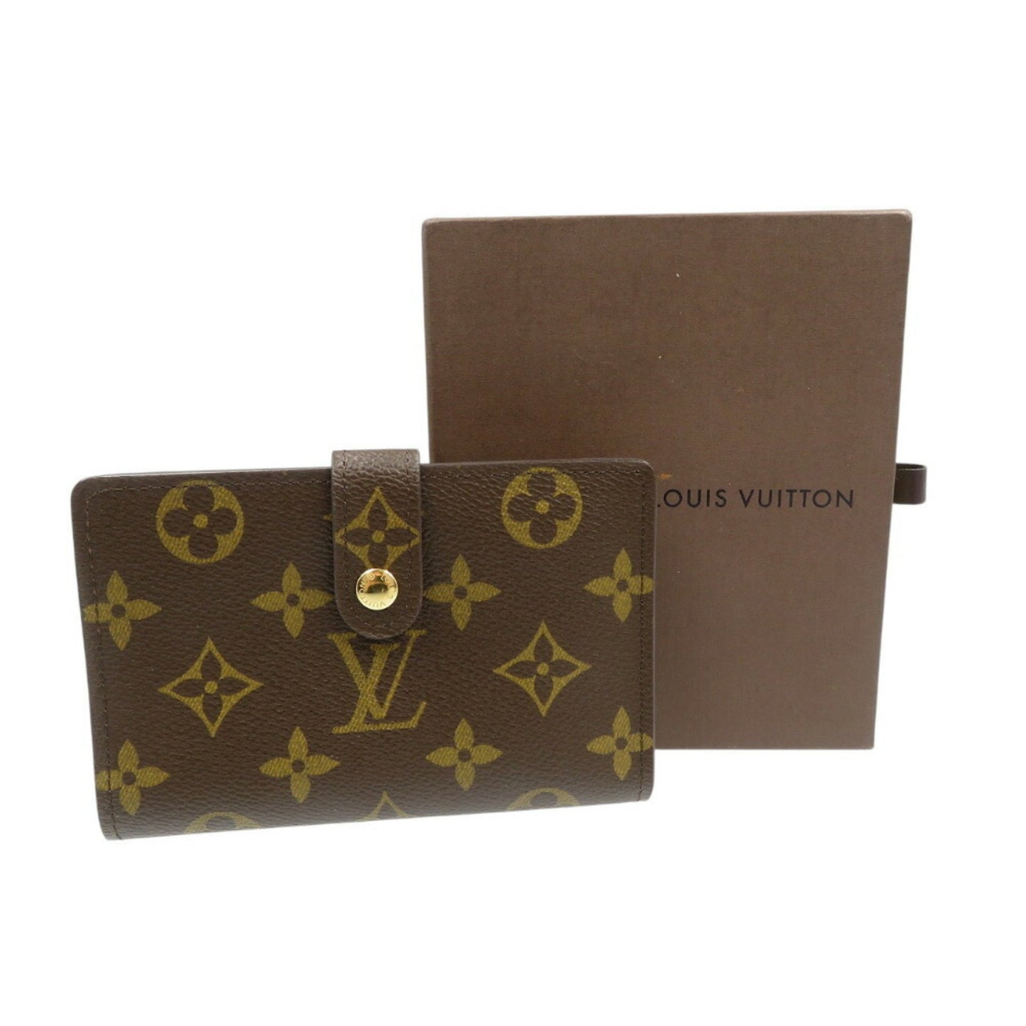 Louis Vuitton Monogram Portefeuille Viennese M61674 Canvas Brown Bi-Fold Long Wallet 1098Louis