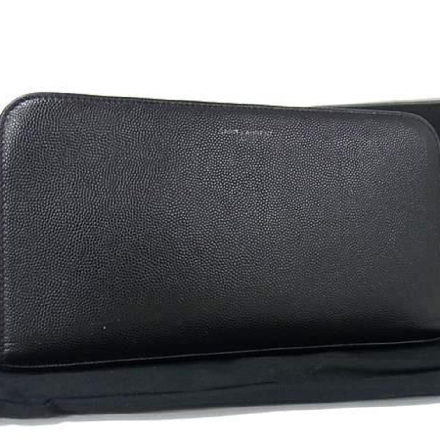 Saint Laurent Saint Laurent Wallet 328558 Black Leather Round Long