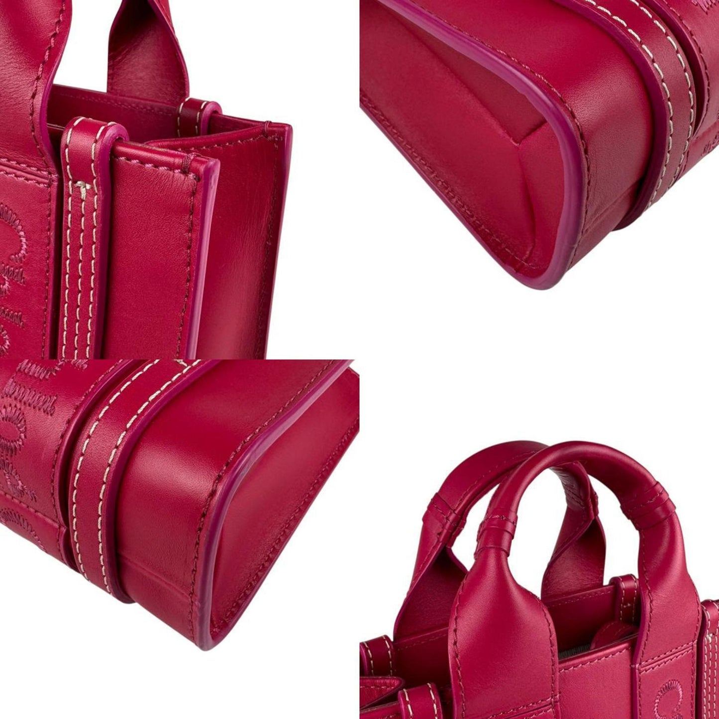 Chlo Chloe Shoulder Bag Handbag Woody Mini Leather Pink