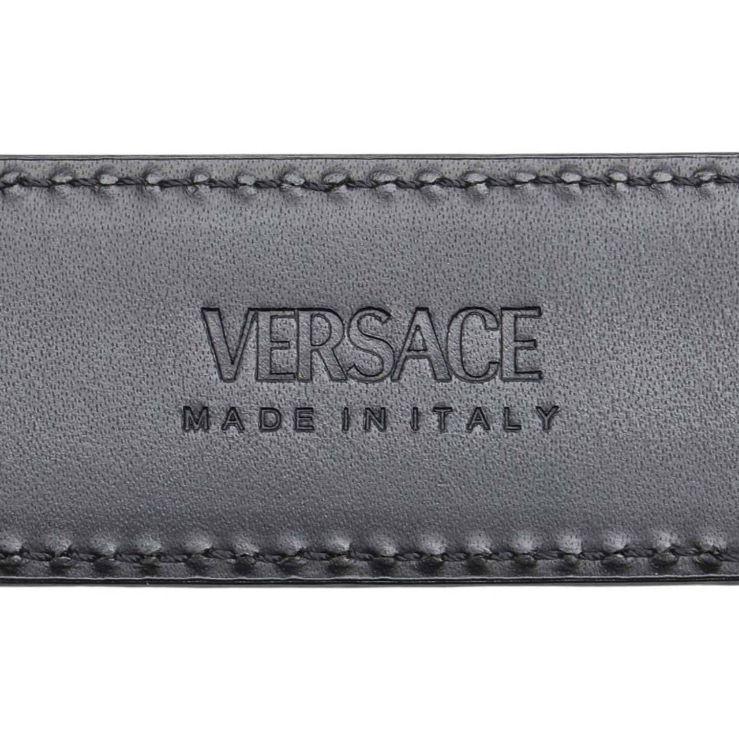 Versace Greca Belt Size: 85/34 Black Gold Leather Plated