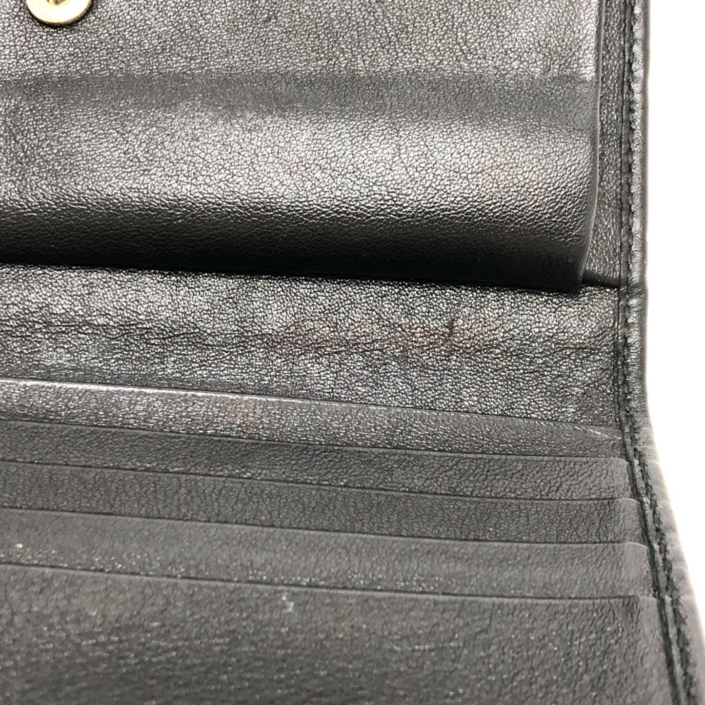Gucci 257303 Shima Line Gg Wallet Long Embossed All-Over Pattern Tri-Fold Leather