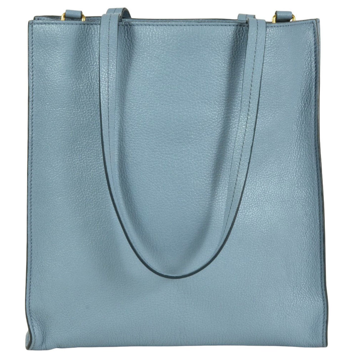 Miu Miu Miu Madras Tote Bag Leather 5Bg264 Sky Blue