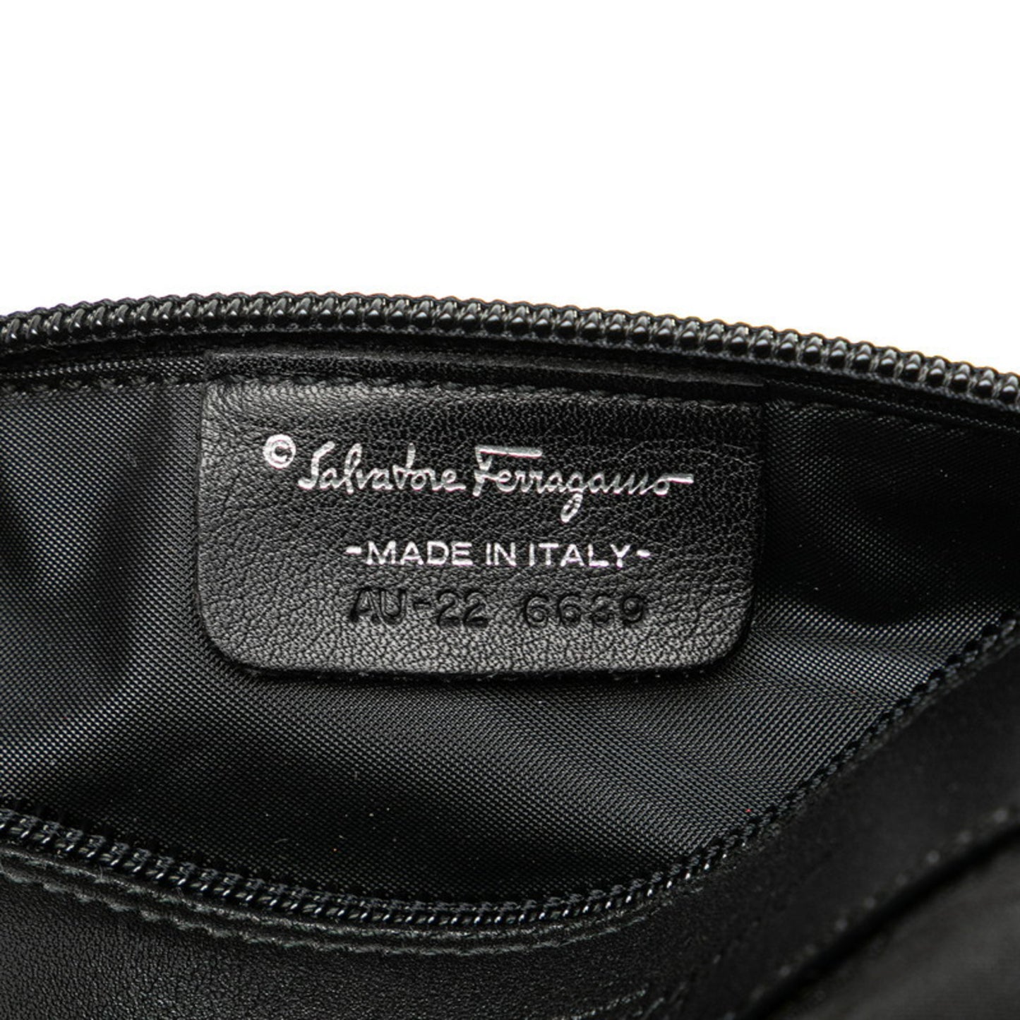 Salvatore Ferragamo Logo Pouch In Black Nylon