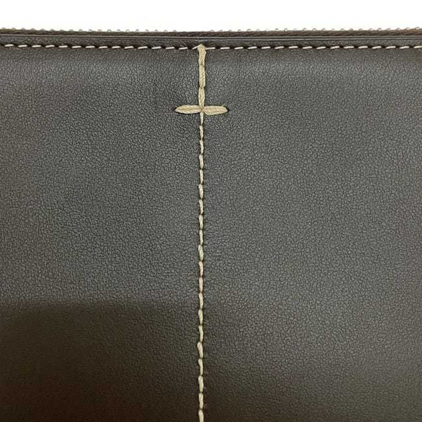 Tod'S Round Long Wallet Ec-23930 Brown Leather
