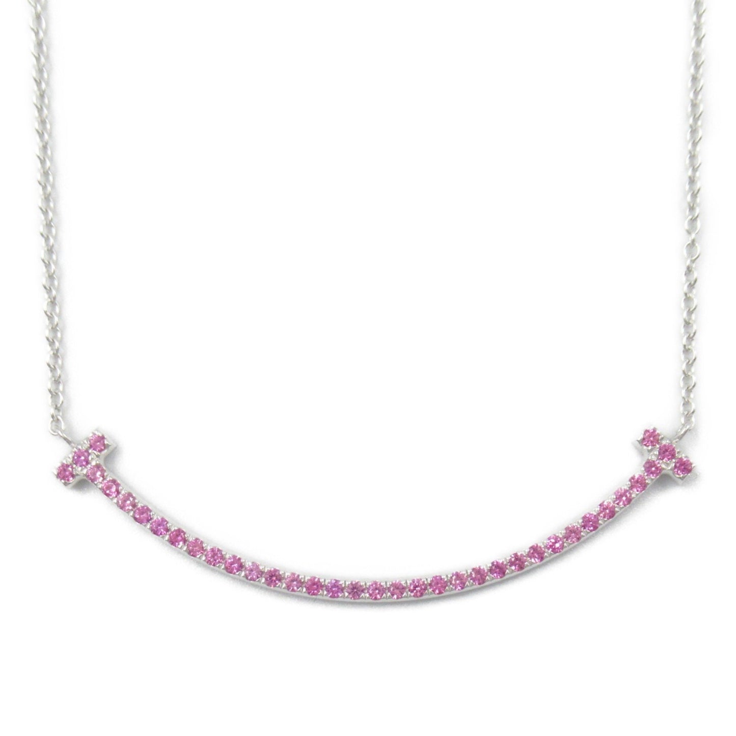 Tiffany & Co. T Smile Small Pink Sapphire Necklace