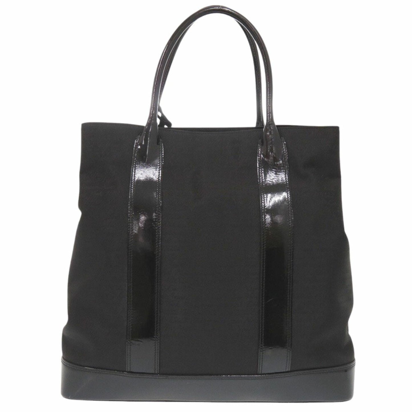 Tiffany Nylon/Patent Leather Black Tote Bag