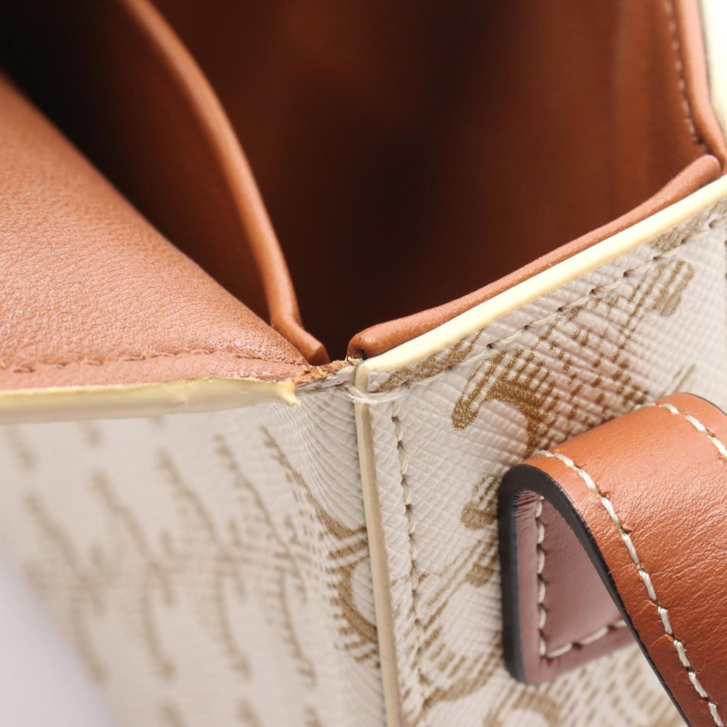 Celine Claude Triomphe Shoulder Bag Coated Canvas Leather
