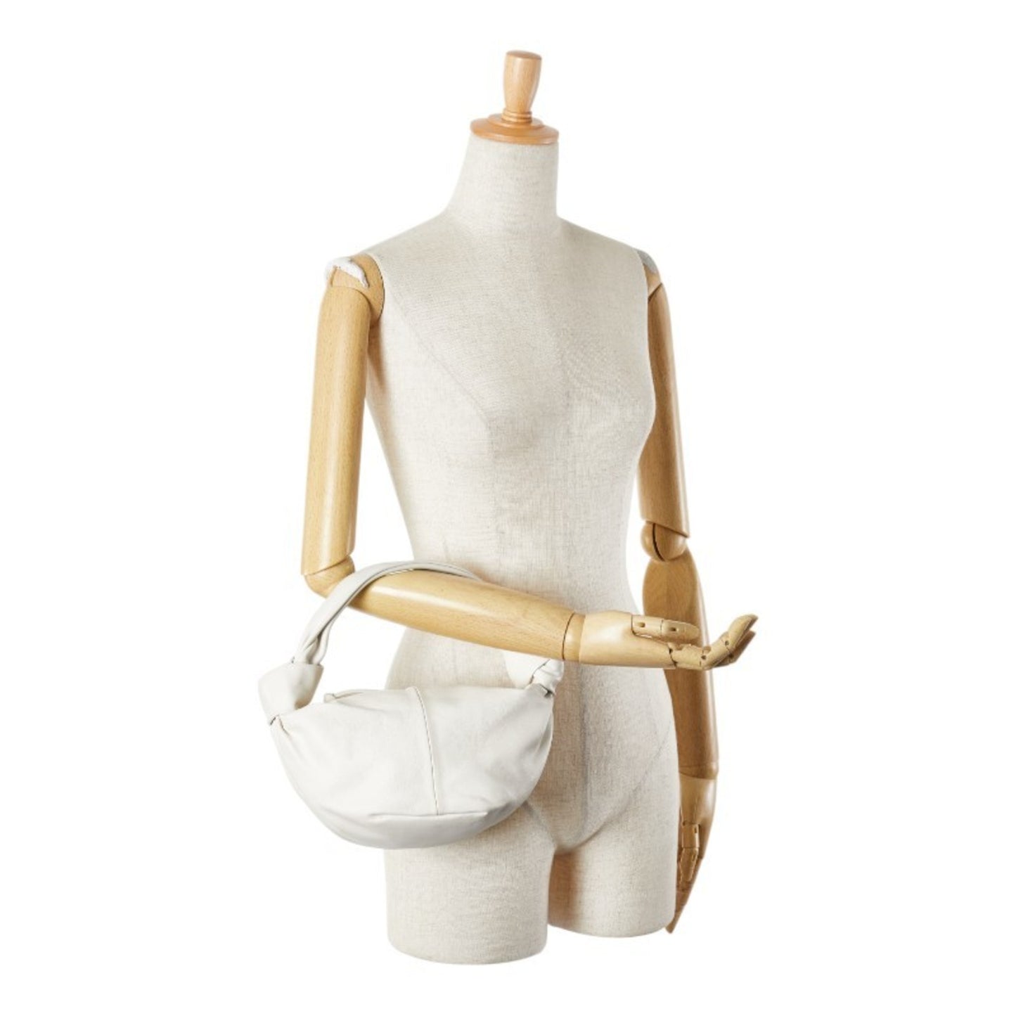 Bottega Veneta Double Knot Handbag In White Leather