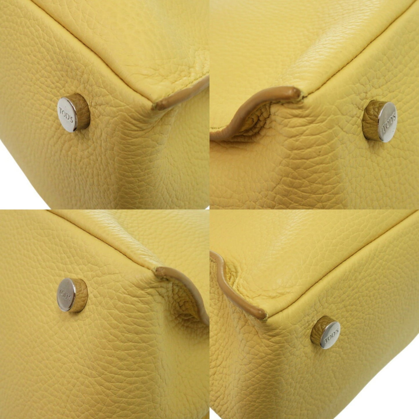 Like New Tod'S Sear D Cube Leather Yellow Shoulder Bag 1136Tod'S