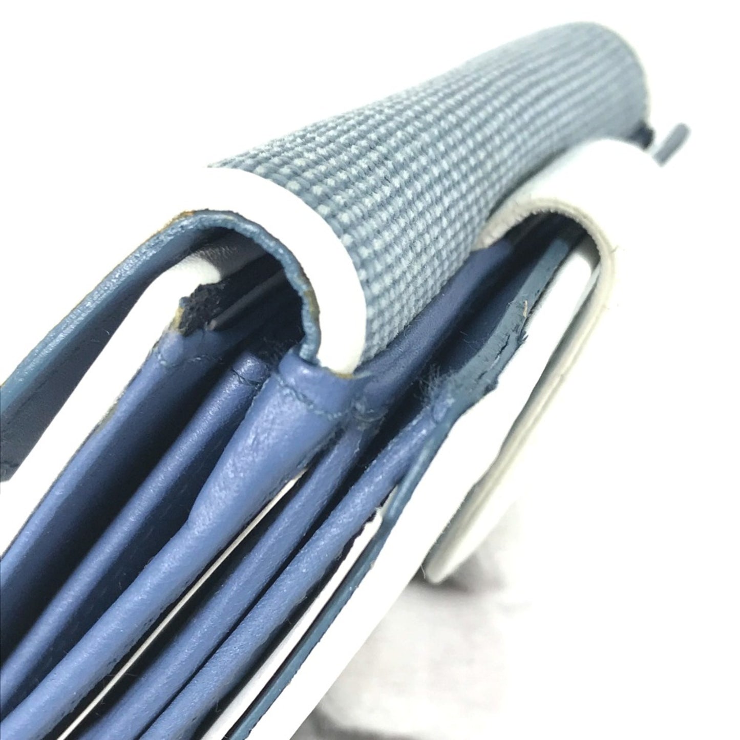 Christian Dior Bicolor Logo Compact Wallet Folded Wallet Blue