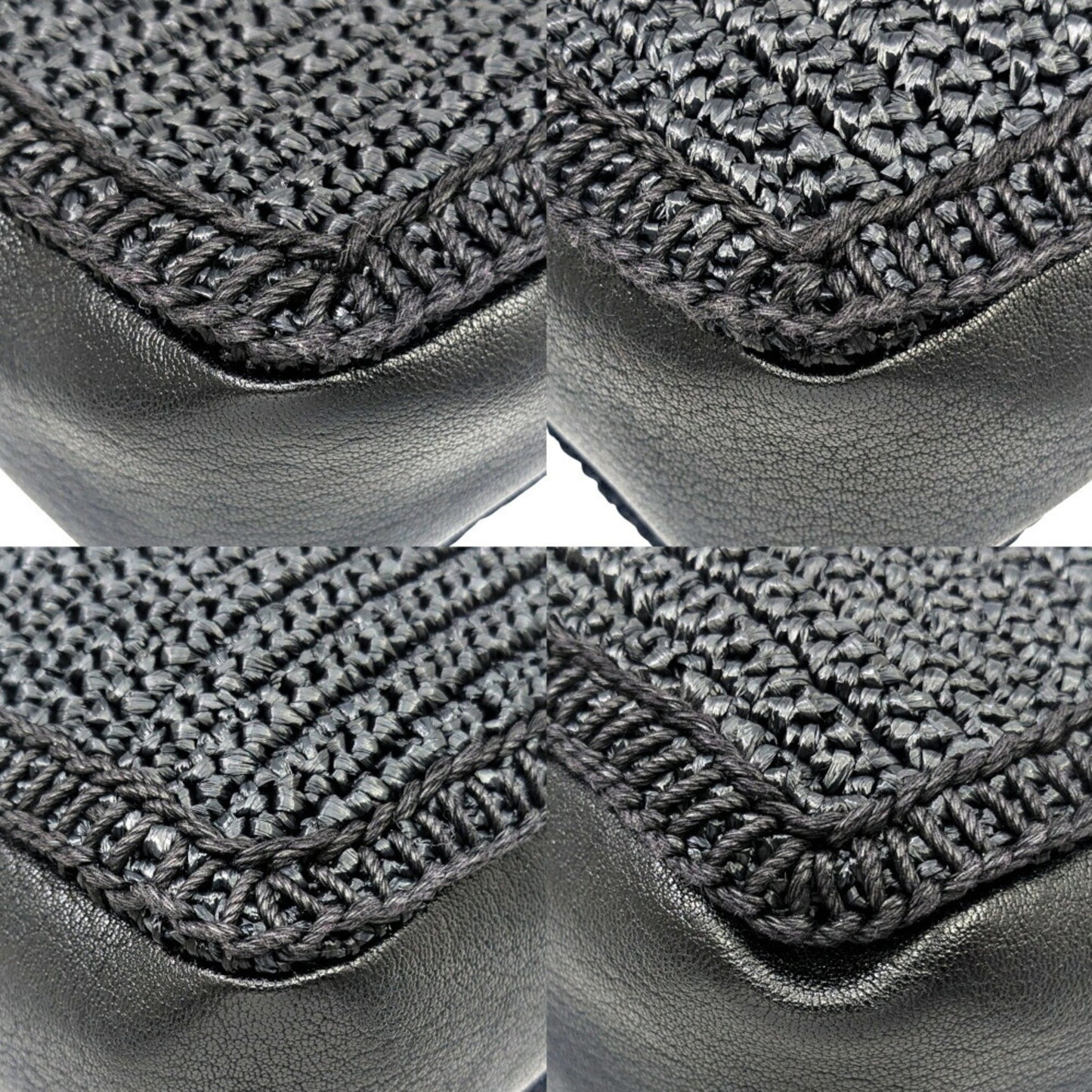 Saint Laurent Lou Raffia And Leather Black Camera Bag 468537 Shoulder With Tassel