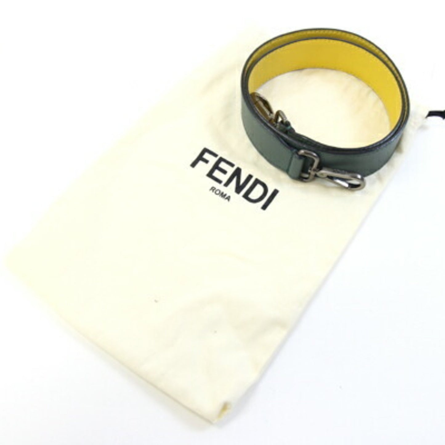 Fendi Shoulder Strap You Smoky Blue Green Yellow Leather Bag Replacement