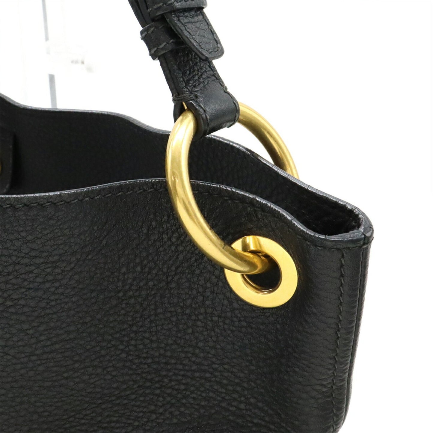 Prada Vit.Daino Shoulder Bag In Black Leather